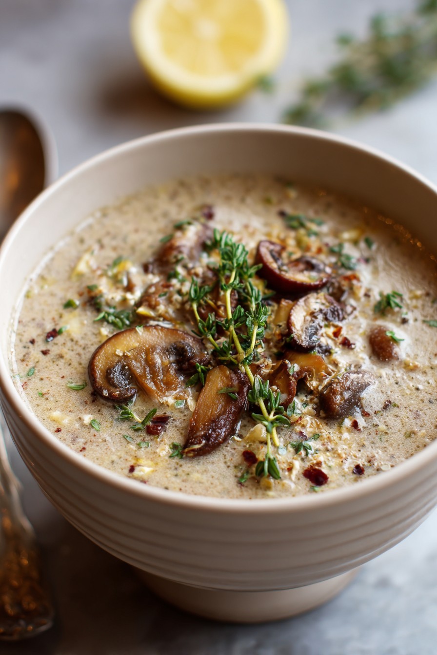 Creamy Mushroom Thyme Broth