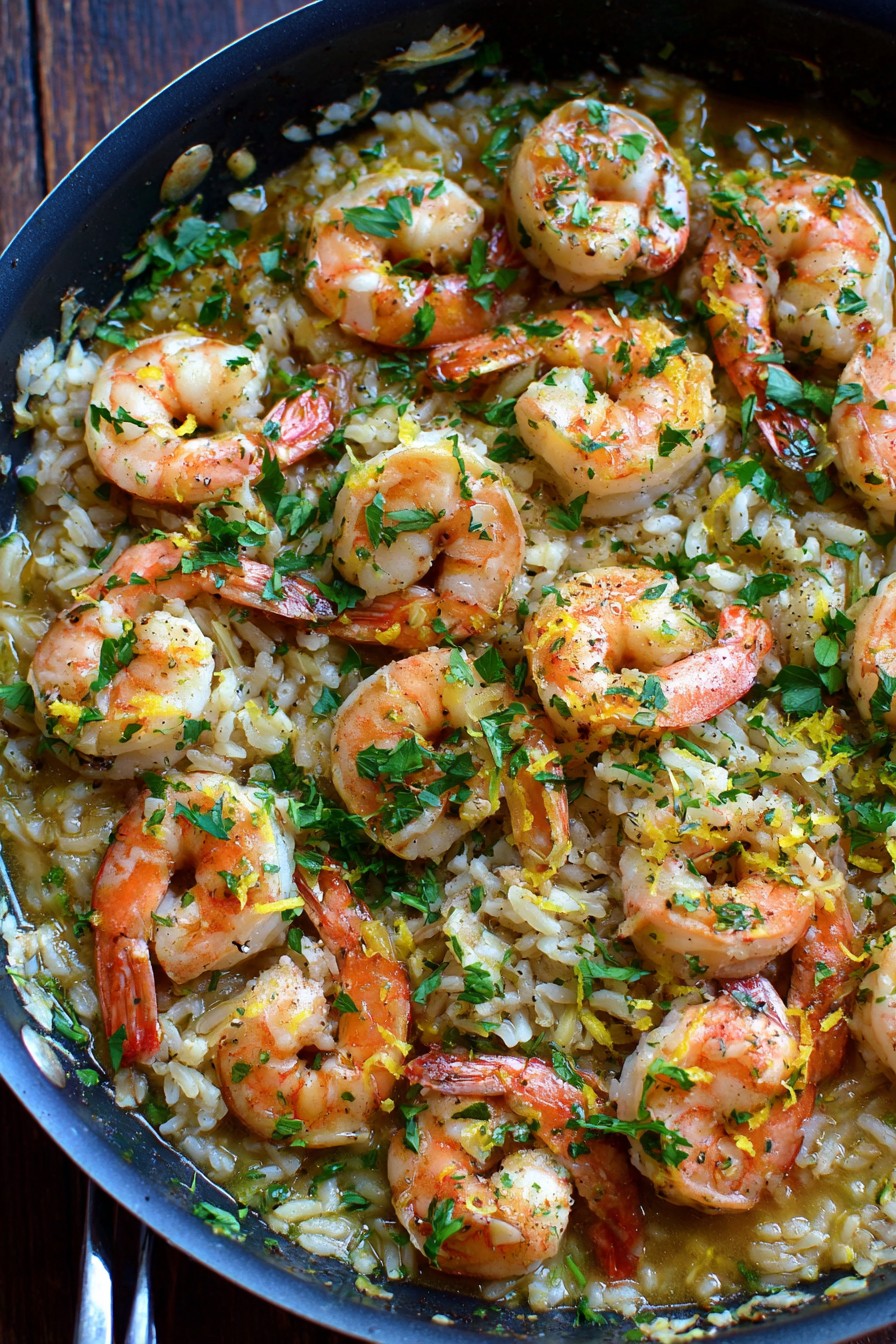 One Pan Garlic Shrimp And Rice
