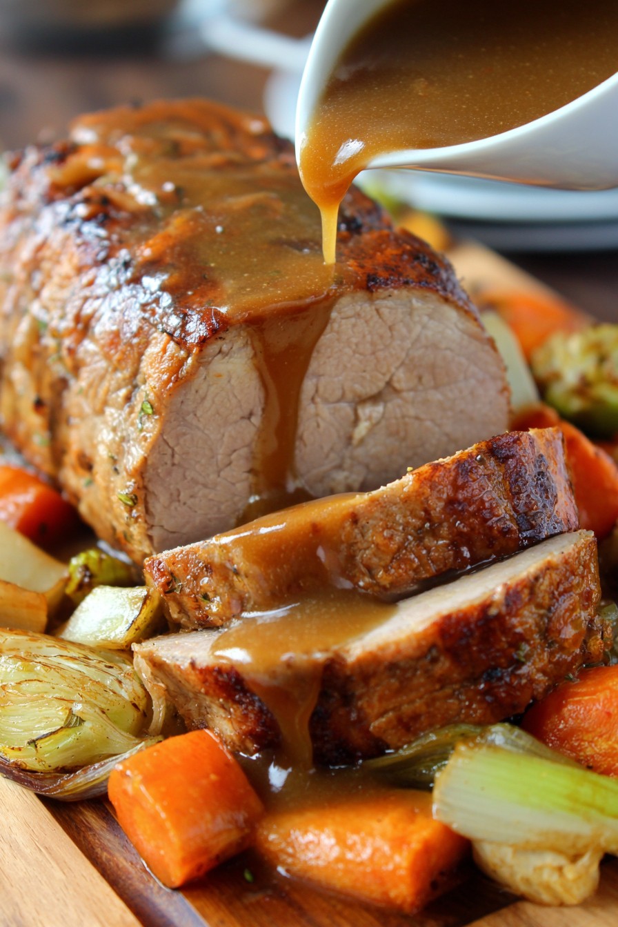 Roast Pork Loin With Gravy